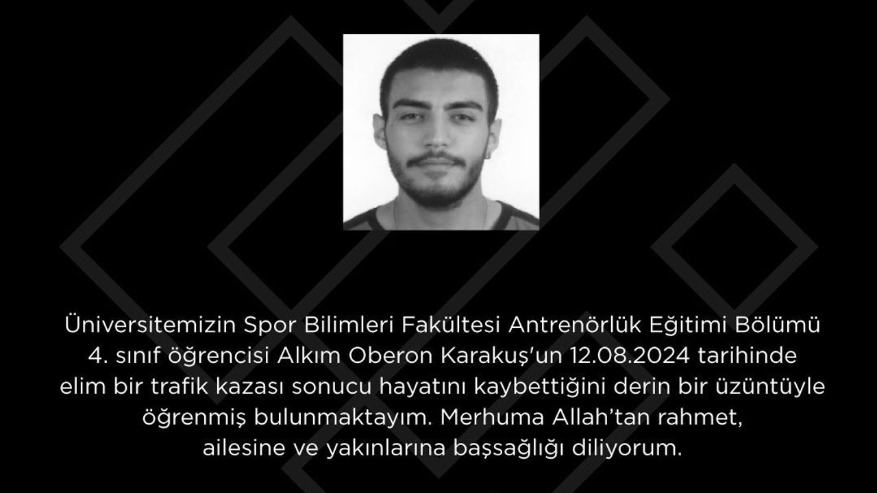 Rektör Özcan’dan ESTÜ öğrencisi için taziye mesajı