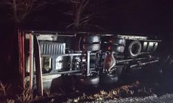 Kamyonla çarpışıp şarampole devrilen otomobil sürücüsü hayatını kaybetti