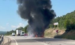Eskişehir - Kütahya yolunda korkutan yangın
