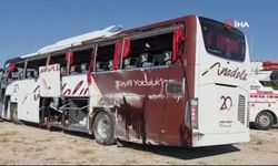 Kütahya-Afyonkarahisar kara yolunda yolcu otobüsü devrildi: 31 yaralı