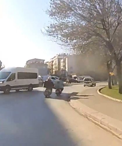 Benzini biten motosikleti iterken dengesini kaybeden motosiklet sürücüsü kaza yaptı