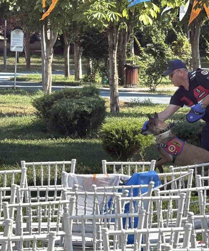 Bakan Göktaş'ın programı öncesi Dede Korkut Parkı'nda bomba araması