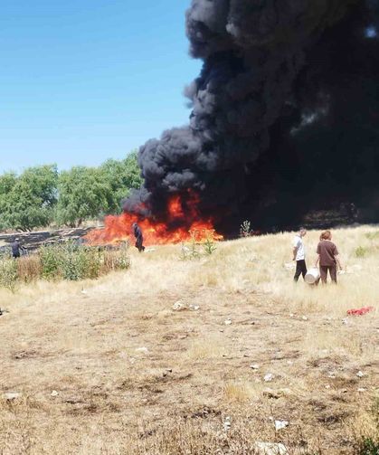 Eskişehir'de sigara izmaritinin neden olduğu yangını köylüler büyümeden söndürdü