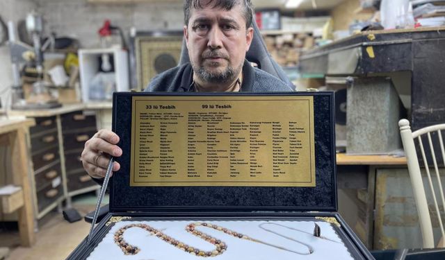 154 farklı ağaçtan yapılan eşsiz tespih dikkat çekti