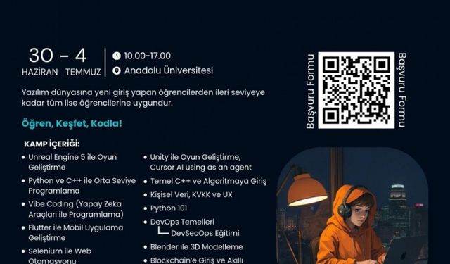 Anadolu Üniversitesi'nden öğrencilere ücretsiz yazılım kampı