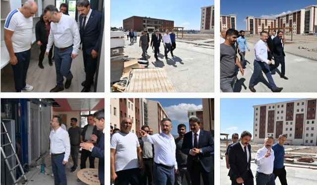 Vali Aksoy ve GSB İl Müdürü Hasan Kalın ,Taptuk Emre  Yurdunu inceledi