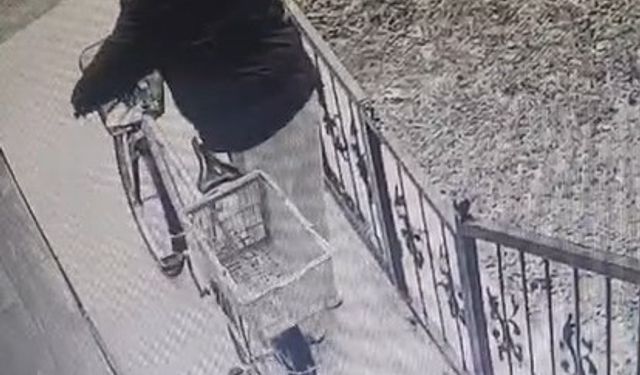 Gündüz vakti bisiklet hırsızlığı kamerada