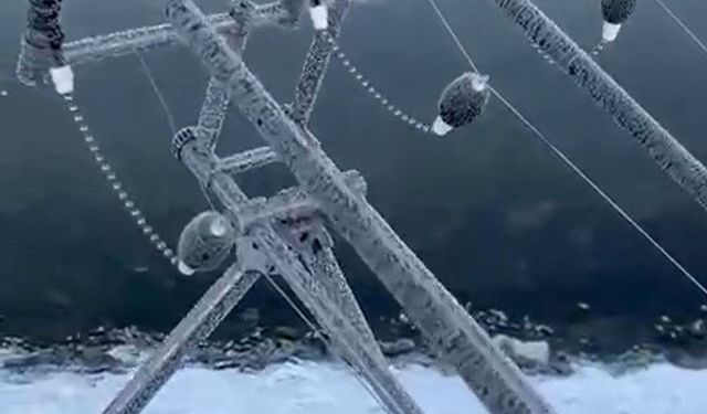 Eksi 22 derecede olta buz tuttu