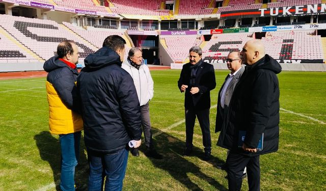 GSB İl Müdürü Hasan Kalın 'dan Fethi Heper Stadyumunda Çim Saha İncelemesi
