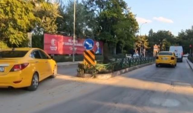 Eskişehir'de taksinin ters yön ihlali kamerada