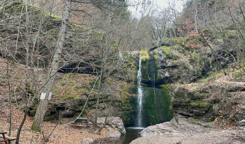 Beşikderesi Şelalesi'nde kış manzarası
