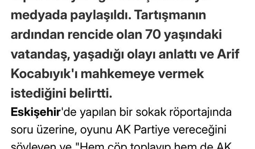 Arif Kocabıyık, Geçmişte Dostlarına destek için Eskişehir'e Gelmiş