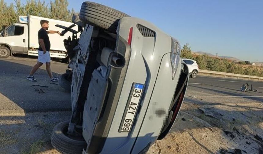 Sivrihisar'da kontrolden çıkan otomobil yan yattı: 1 yaralı