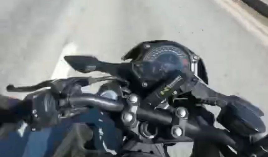 Eskişehir'de motosiklet kazası kask kamerasında