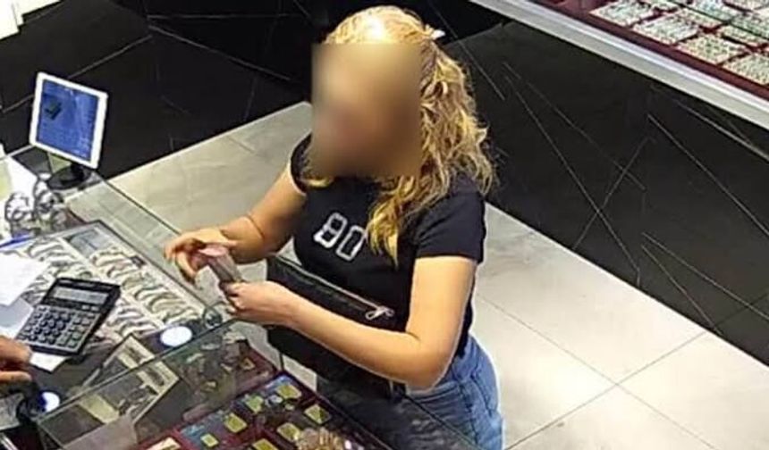 Sahte altınla dolandırıcılık kamerada