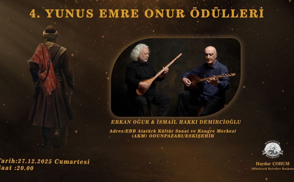 4.Yunus Emre Onur Ödülleri 27 Aralık’ta Eskişehir’de Düzenlenecek