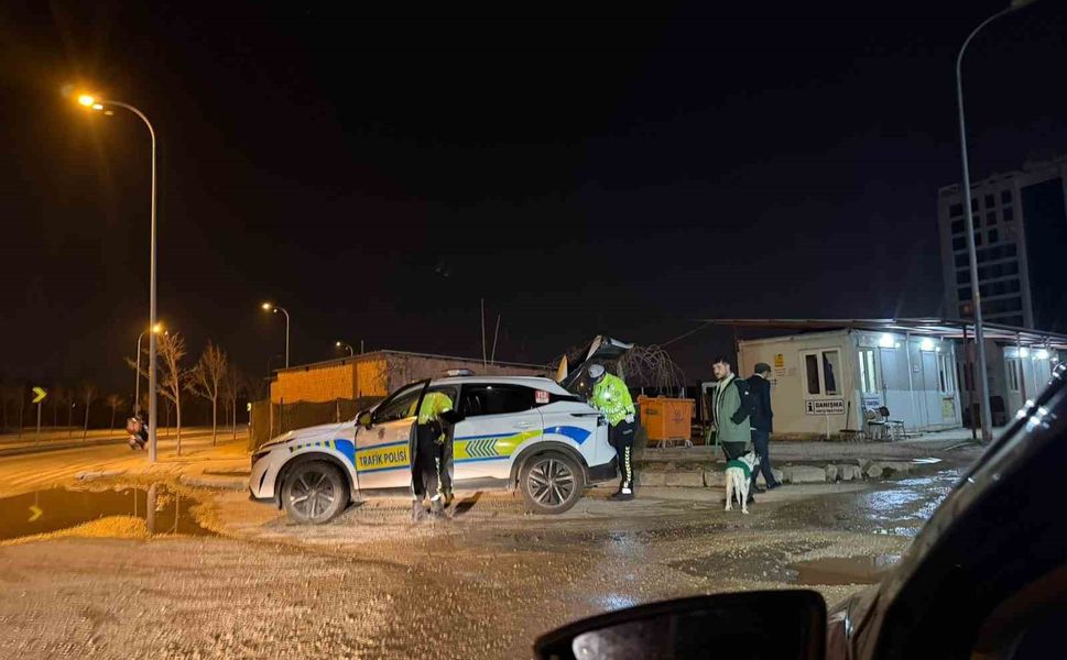 1.55 promil alkollü yakalanan ve 14 bin TL ceza kesilen sürücü, karakola köpeğiyle gitti