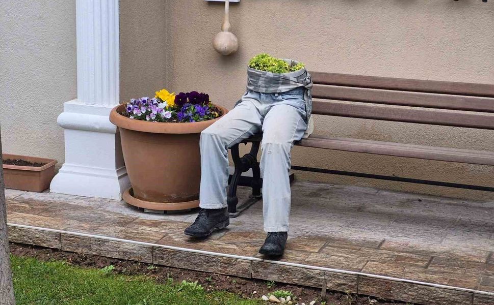 İlginç bahçe dekorasyonu hem ilginç, hem de ürkütücü