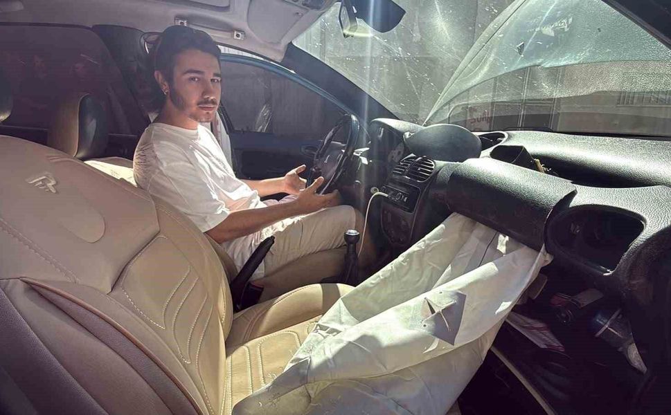 Rögar kapağı nedeniyle alın teriyle aldığı aracının airbagleri patladı