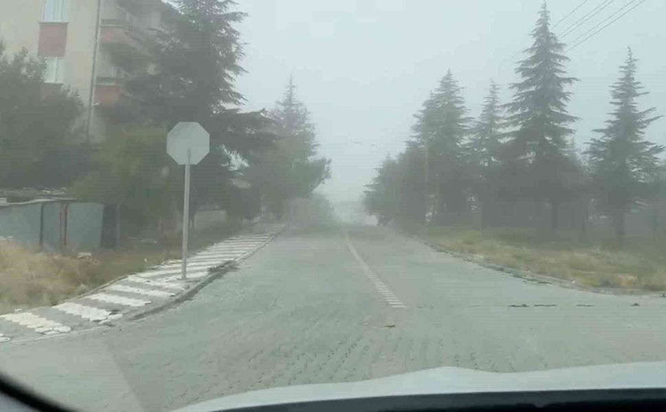 Sivrihisar'da yoğun sis ulaşımı ve günlük yaşamı olumsuz etkiliyor