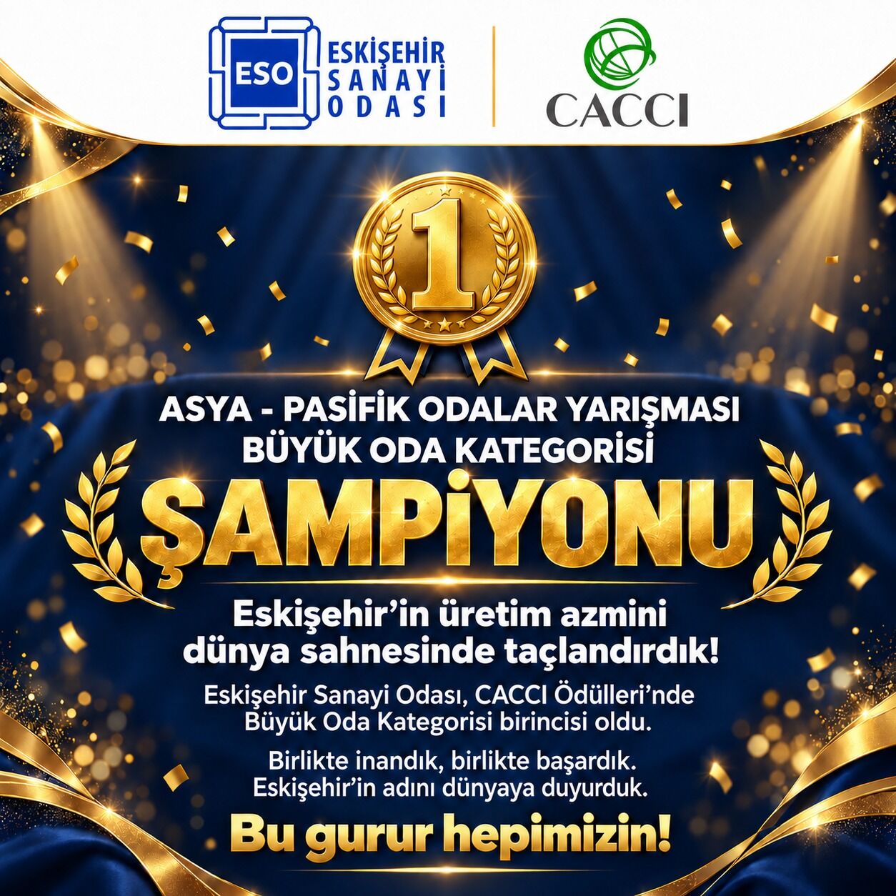 Eskişehir Sanayi Odası Asya-Pasifik Odaları Şampiyonu!